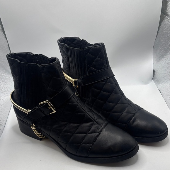 Karl Lagerfeld Shoes - Karl Lagerfeld Paris Black Marisol Boots SZ 9.5 Leather Upper quilted 80s Vibe
